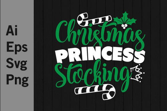 Christmas Princess Stocking Graphic Svg: A Festive Design Asset