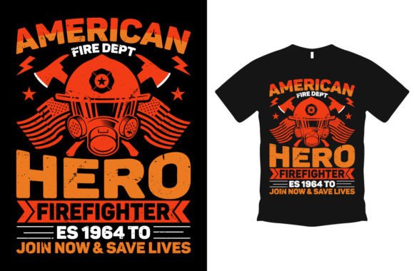 Firefighter Gaming Graphic T Shirt: A Bold Design Asset for Creators