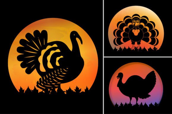 Thanksgiving Sunset T-Shirt Graphic: A Retro Vintage Asset