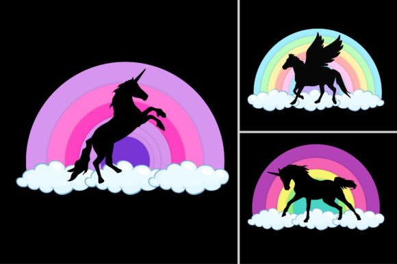 Unicorn Rainbow Sunset T-Shirt Graphic