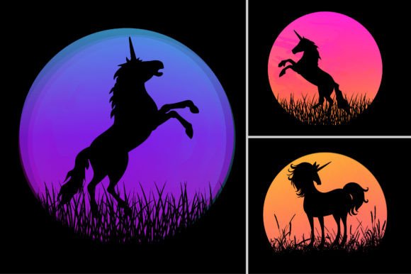 Unicorn Sunset T-Shirt Design Graphic: Your Next Project's Bold Statement